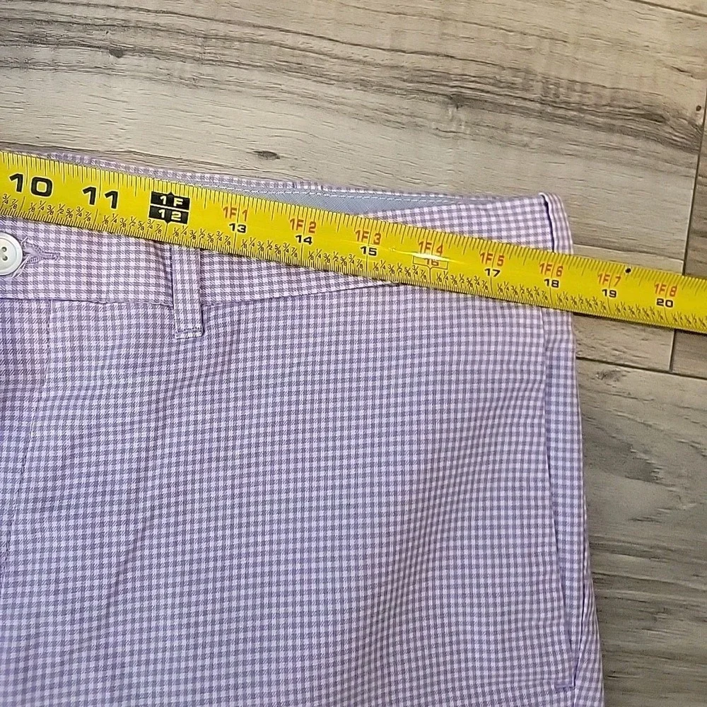 Polo Ralph Lauren Shorts Mens 36 Lavender White Gingham Check Cotton‎ VGT Preppy